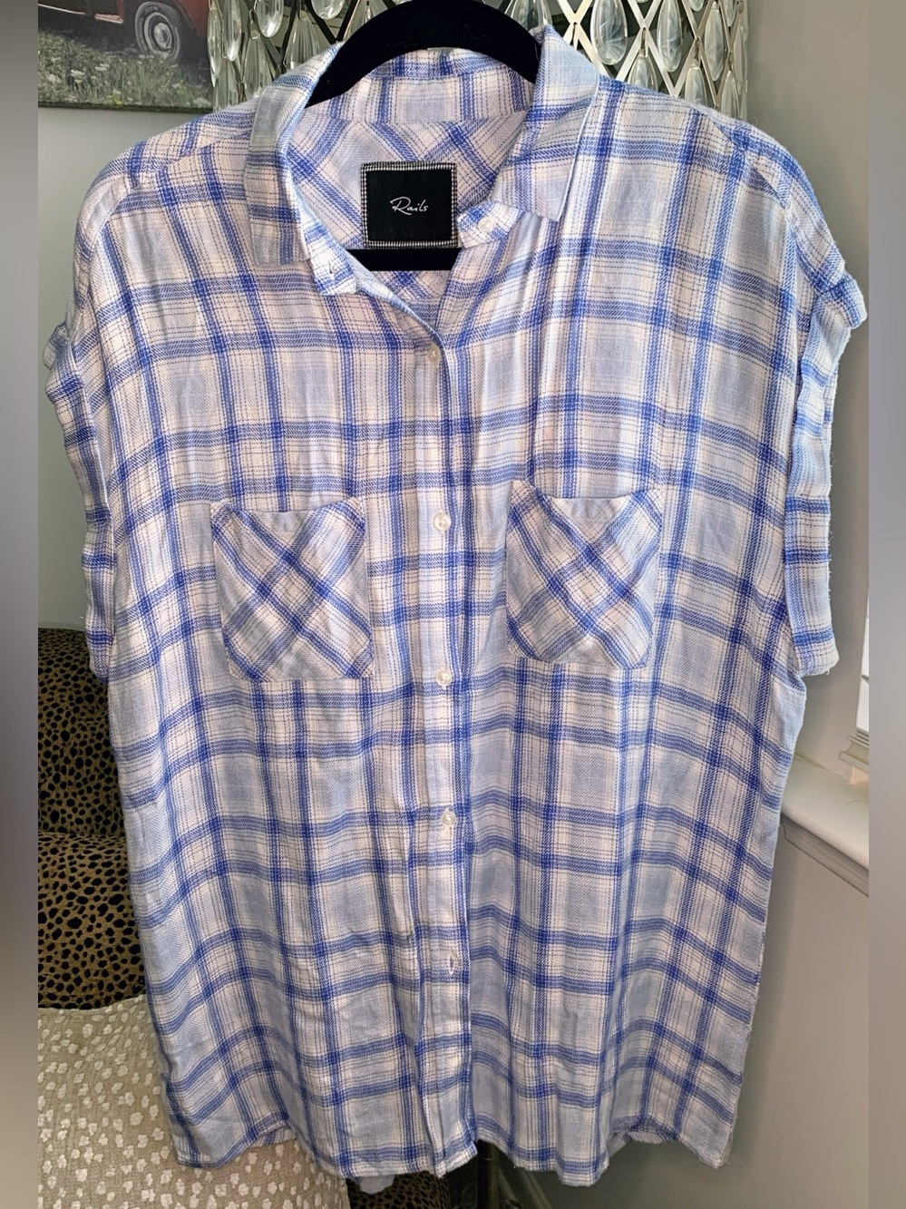 Rails Britt Blue & White Plaid Button-Down Shirt